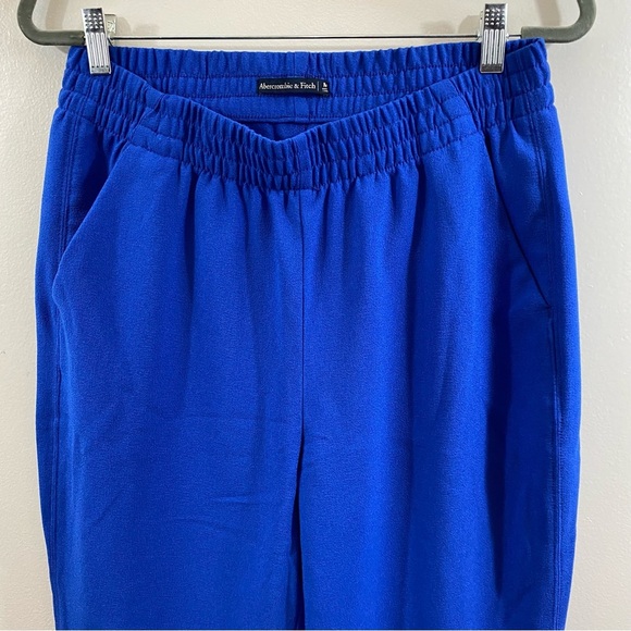 Abercrombie & Fitch Womens Pull On Pants Pockets Blue Boho Trouser High Rise M - Picture 3 of 10